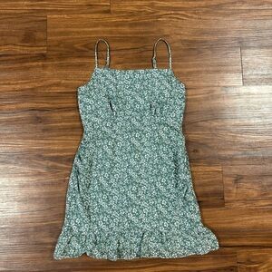 Nasty Gal Green Floral Mini Dress